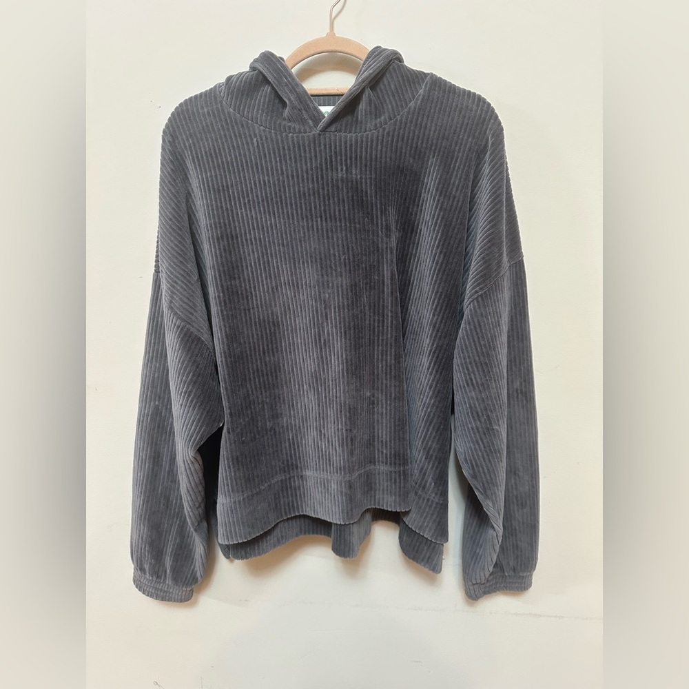 Aerie Ribbed Velour Plush Hoodie
Size XL – Gray